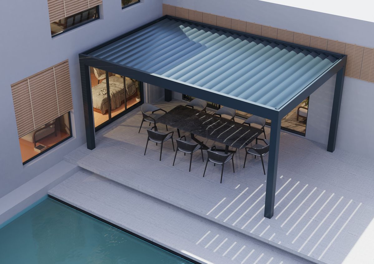 Outdoor Furniture Metal - 저렴한 뒷마당용 직사각형 알루미늄 합금 파빌리온,