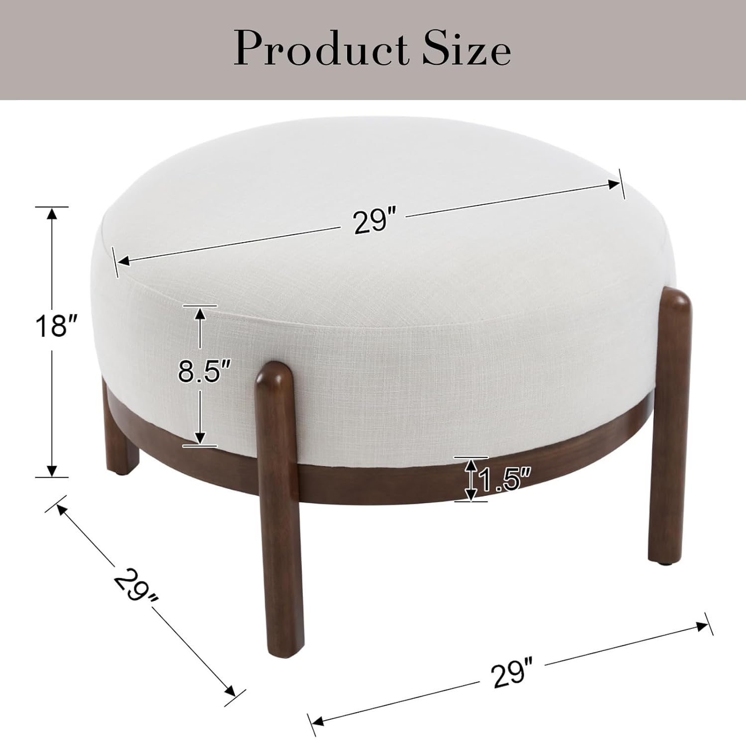 셰르파 패브릭 오토만 벤치, 나무 다리, 거실 및 침실 - Outdoor Furniture Wood 리뷰 및 가격