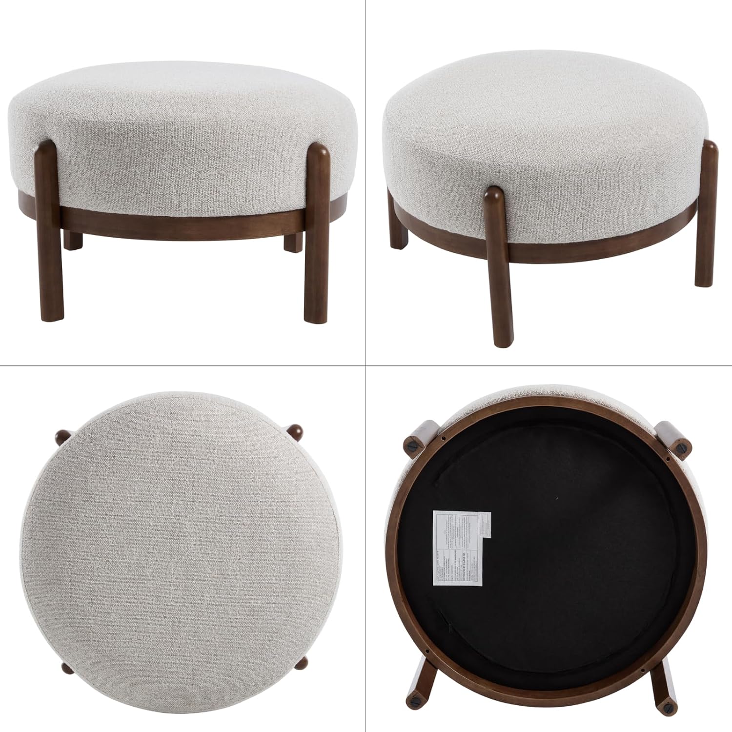 셰르파 패브릭 오토만 벤치, 나무 다리, 거실 및 침실 - Outdoor Furniture Wood 리뷰 및 가격