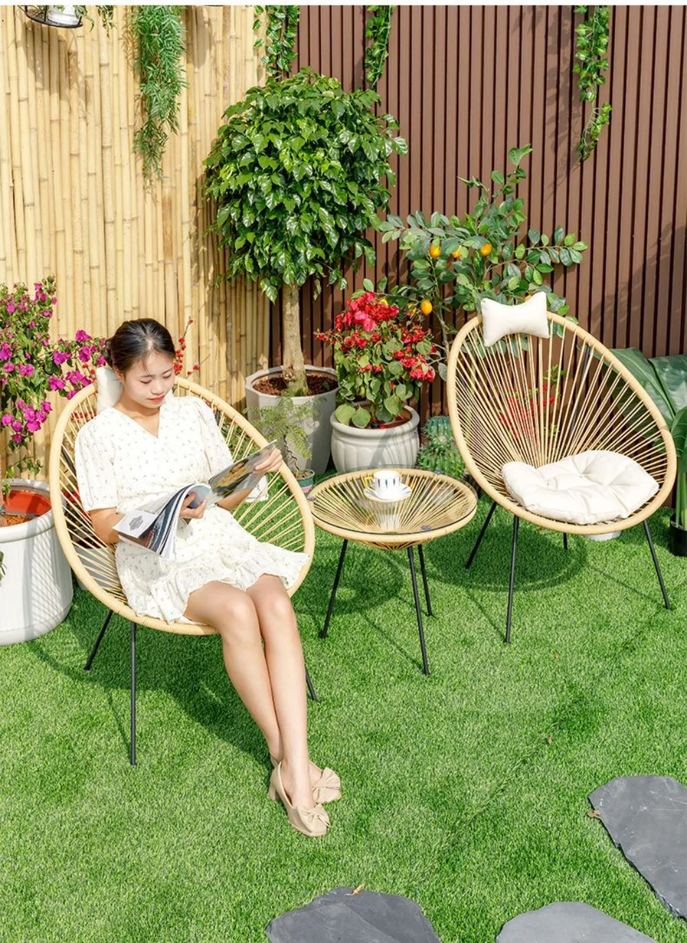 주방용 북유럽 식탁 의자, 야외 발코니용 위커 의자,  - Outdoor Furniture Metal Chairs 리뷰 및 가격